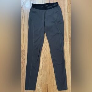 Nike Pro Leggings Dri Fit Compression Gray Yoga Pants Womens Sz Small